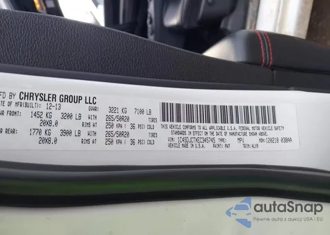 2014 Dodge Durango R/T z USA, uszkodzony, nr VIN 1C4SDJCTXEC345745